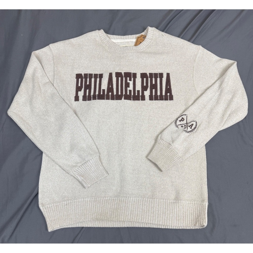 New York Popular Philadelphia Nantucket Fleece Knit Pullover Oatmeal Mens Medium